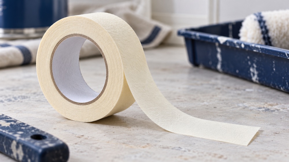 Crepe paper masking tape roll