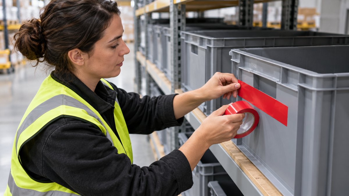 Depo Kutularında PVC Bantla İşaretleme